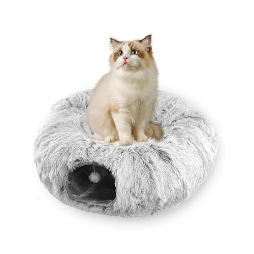 Cat Tunnel Christmas Tree Skirt, Christmas Tree Cat Tunnel, Cat Tunnel for Under Christmas Tree, Cat Christmas Tree Tunnel, Cat Tunnel Christmas Tree Skirt, Plush Cat Tunnel with Cat Bed for Indoor Ca von Wozad