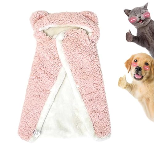 Pet Cape Blanket, Dog Cape Blanket, Dog Robes with Hood, Dog Cape Blanket for Small Dogs, Dog Warm Sleeping Blanket, Dogs Cold Weather Coat Wraps with Hood, Suitable for Cats and Dogs von Wozad