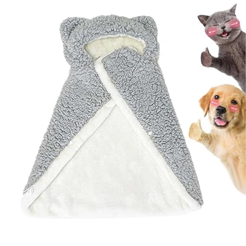 Pet Cape Blanket, Dog Cape Blanket, Dog Robes with Hood, Dog Cape Blanket for Small Dogs, Dog Warm Sleeping Blanket, Dogs Cold Weather Coat Wraps with Hood, Suitable for Cats and Dogs von Wozad