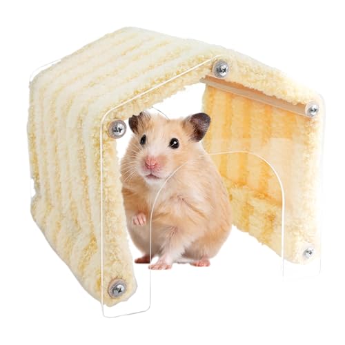 Tierversteck Für Innenraum - Kleintierhöhle Mit Abnehmbarer Acryl-Tür,Plüsch Versteck Dekoration Platzsparendes Häuschen Für Hamster, Chinchilla, Igel Zum Spielen, Schlafen & Ausruhen Tierversteck Für Innenraum - Kleintierhöhle Mit Abnehmbarer Acryl-Tür,Plüsch Versteck Dekoration Platzsparendes Häuschen Für Hamster, Chinchilla, Igel Zum Spielen, Schlafen & Ausruhen von Wpsagek