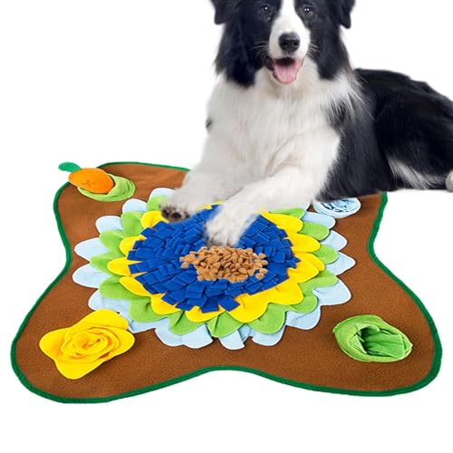 Wpsagek Futtermatte, interaktives Hundespielzeug, Leckerli-Matte – Trainings-Schnüffel-Pad, Blumenform, Futterspender für langsames Essen, natürliche Futter-Fähigkeiten von Wpsagek