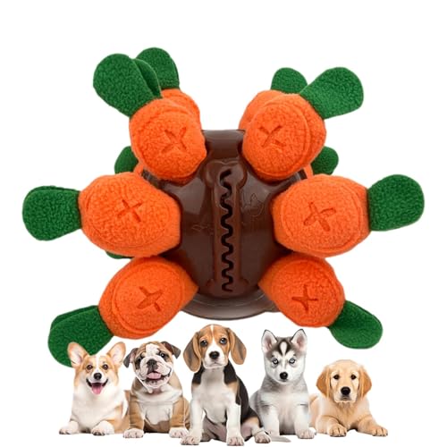 Wpsagek Hunde-Puzzle-Ball | Karotten-Design, Puzzle-Futterspender, Spielzeug, quietschendes Hundespielzeug fördert die Futtersuche für kleine und mittelgroße Hunde von Wpsagek