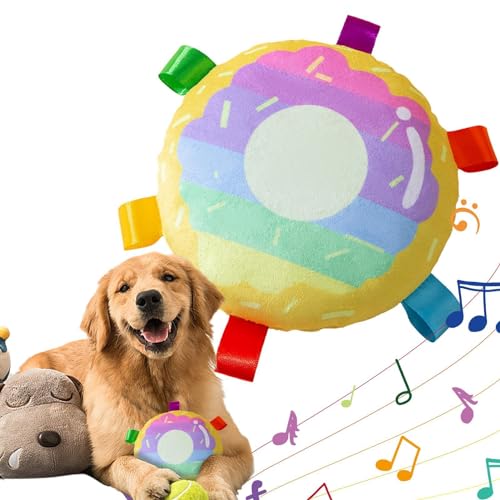 Wpsagek Kauspielzeug für Hunde, Haustier-Plüschspielzeug mit Klang | Hunde-Plüsch-Kauspielzeug mit Geräusch,Biscuit-Form, quietschendes Kauspielzeug für Hunde, Plüsch-Hundespielzeug für kleine und von Wpsagek
