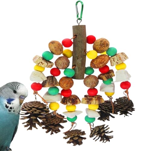 Wpsagek Papageienspielzeug, Vogel-Kaukäfig-Spielzeug mit natürlichen Holzschnipselblöcken, Futter-Set für Sittiche, Graupapageien, Sittiche, Graupapageien, Sittiche, Lovebird von Wpsagek