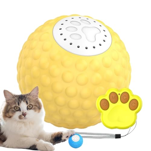 Wpsagek Rolling Ball für Katzen, Cat Sound Ball | Lustige Katzenspielzeug | 2 LED -Modi, Vogelklang, Fernbedienungskätzchenkugel für Innenspiele stimulieren die Jagdinstinkt von Wpsagek