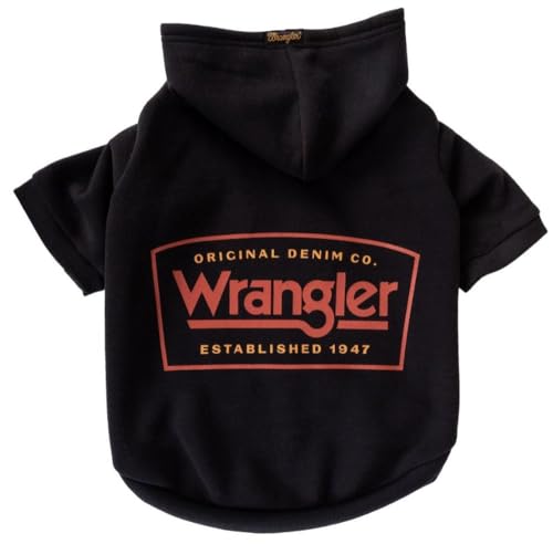 Wrangler Est. Logo Black Dog Hoodie Schwarz S von Wrangler