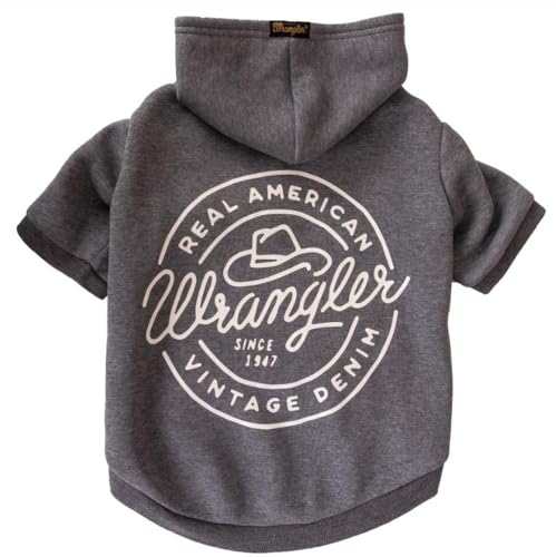 Wrangler Hat Seal Logo Grau Hund Hoodie Grau L von Wrangler