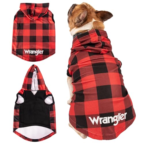 Wrangler Hunde-Kapuzenpullover – Fleece-Hundepullover mit Loch für die Leine, kaltes Winter-Sweatshirt für kleine, mittelgroße und große Hunde, hochwertige Hundekleidung, Herbst-Hundepullover, von Wrangler