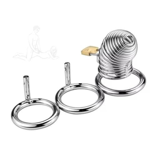 Edelstahl 3-Ring Runde Vogelkäfig, 3-Ring-Design, stabil und sicher, rundes Design, schön und großzügig - 45 Mm -Z von WreGmgg