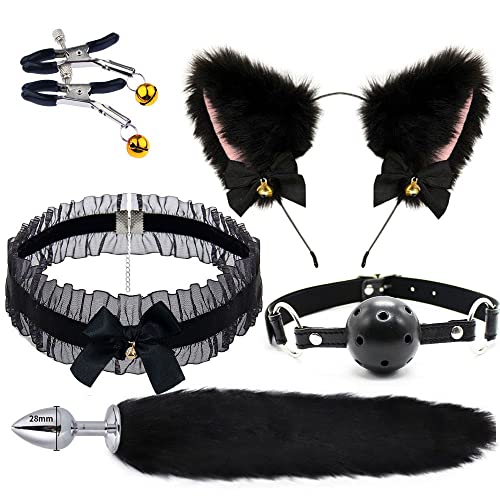 𝙨𝙚𝙭 𝙩𝙤𝙮 Lässiger Schwarzer Fuchs 5 Stück Set Geschenk Kleidung Handmade C0splay Kostüme von WreGmgg