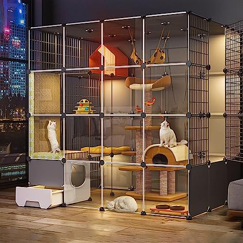 Katzengehege Outdoor Groß für mehrere Katzen, Katzenkäfige Indoor Groß mit Katzentoilette, Outdoor Käfig für Katzen Haustier Welpen Frettchen Igel von Wrobelax