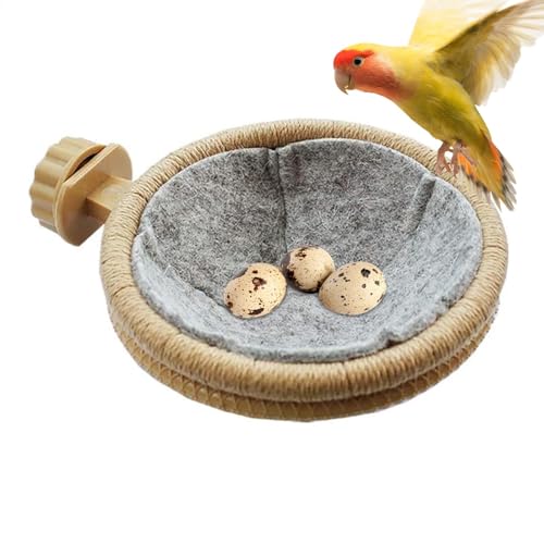 Bird Nest, Rope Nest, Comfortable Nesting House, Warm and Cozy Resting, Secure Shelter for Birds, Natural Fiber, Rope Weave and Handmade, 4.53 inches von Wrohto