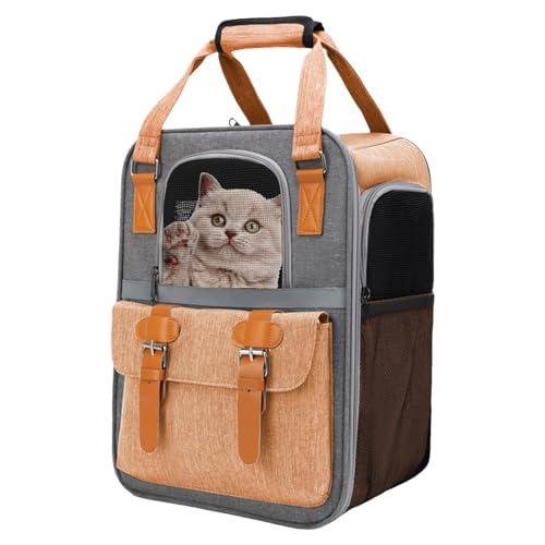 Cat Backpack Carrier | Foldable Pet Bag Carrier | Portable Ventilated Design for Travel | Outdoor Cat Backpack for Walking, Camping, and Cycling | Comfortable Cat Carrier Backpack von Wrohto