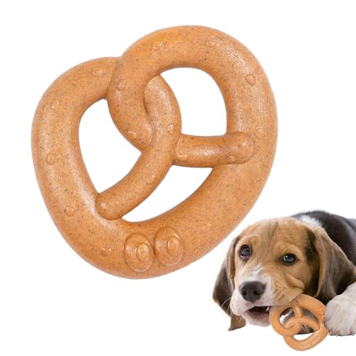 Dog Toys for Aggressive Chewers, Wooden Bread Knot Bite-Resistant Teething Toys, Durable Puppy Chew Midget, Tough Dog for Small, Medium & Large Dogs, Cute & Safe, 1 Piece, Fun Design von Wrohto