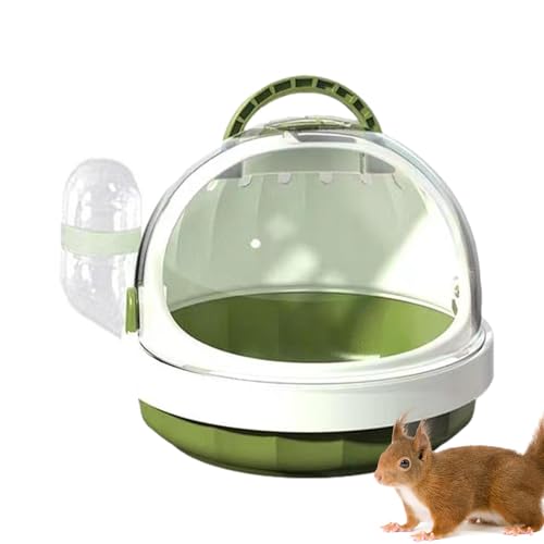 Hamster Carrying Case | Portable Small Animal Travel Cage | Panoramic Guinea Carrier with Detachable Water Bottle | Ideal for Hamsters, Rabbits, and Small Pets on The Go von Wrohto