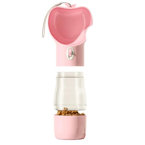 Hund Reise Wasserflasche, Haustier Welpe Wasserspender, 2 in 1 Haustier Wasserflasche Hund Wasser Feeder Auslaufsicher Hund Wasserflasche Haustier Outdoor Trinken Feeder Reise Wasserflasche für Hunde von Wrohto