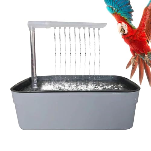 Parrot Bathtub, Automatic Pet Bird Shower, USB Powered Cockatiel Bathtub, Interactive Bathing Toy for Any Breeds, Easy-to-Use Cage Accessory, Encourages Healthy Cleaning Habits von Wrohto