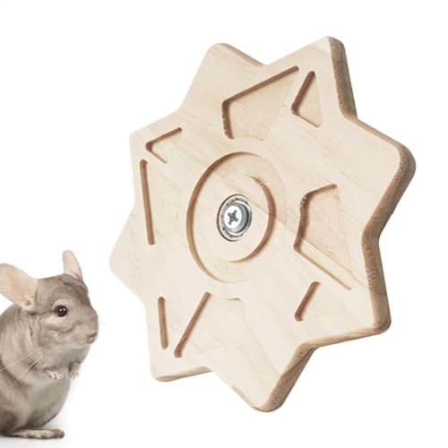 Rotating Chinchilla Toy, Interactive Wooden Enrichment Toys, Hamster Chewing Toys, Chinchilla Chew Toy, Bunny Chewing Toy, Cage Accessories for Hamsters, Chinchilla Interactive Toy, Wooden Chew Toy von Wrohto