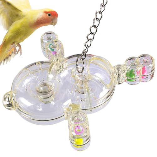 Wrohto Bird Toys For Parakeets, Interactive Pet Bird Transparent Rotating Toy, Interactive Spinner With Multiple Feeding Holes, Rattle Parrot Toy For Bird Cage, Fun And Stimulating Toy For Small Birds von Wrohto