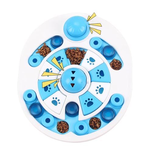 Wrohto Haustier Puzzle Futternapf Training Hund Futternapf Interaktiver Slow Feeder Mental Food Dispenser Enrichment Hundespielzeug Anti Rutsch Puzzle Spielzeug Slow Feeder Bowl Puzzle Dog Feeder von Wrohto