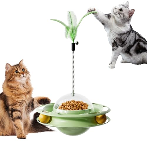 Wrohto Interactive Windmill Cat Toys, 4-in-1 Kitten Toy, Treat Dispenser Toy, Slow Food Dispenser Cat Toys, Interactive Cat Ball Toys, Indoor Cat Toy, Outdoor Cat Toy, Kitten Enrichment Toys von Wrohto