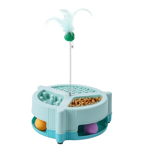 Wrohto Katze Interaktiver Futterspender Multifunktionaler Slow Feeder Interaktives Katzenspielzeug Slow Food Spender Kreative Katze Feeder Indoor Cat Feeding Toy Kitten Slow Feeder Gesunde von Wrohto