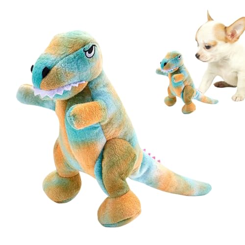 Wrohto Plush Dinosaur Dog Toys, Standing Dinosaur Chew Toy with Squeaker, Bite-Resistant Teeth Cleaning Toy for Small & Medium Dogs, Durable Pet Supplies, 7 X 4 Inches, Green, 1 Pack von Wrohto