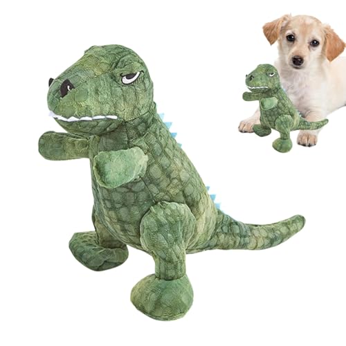 Wrohto Plush Dinosaur Dog Toys, Standing Dinosaur Chew Toy with Squeaker, Bite-Resistant Teeth Cleaning Toy for Small & Medium Dogs, Durable Pet Supplies, 7 X 4 Inches, Green, 1 Pack von Wrohto