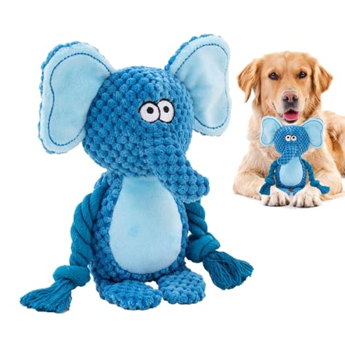 Wrohto Quietschendes Spielzeug für Hunde, Cartoon-Seilpuppe, kreative Haustier-Kauen, interaktive Puppe, Fuchs, Elefant, , quietschendes Spielzeug zum Kauen, interaktives Engagement, 24 cm von Wrohto