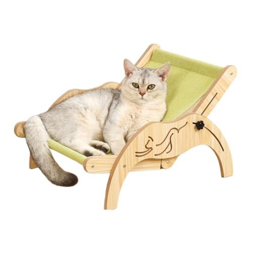 Katzenbett Erhöhtes Katzenbett Sofa Aus Holz Modischer Katzenstuhl Mit Abnehmbarem Matratzenbezug Belastbar Strandstuhl Katzen Hängematte Für Katzen, Welpen Und Kleintiere von Wscwl