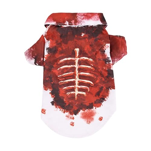 Scary Blood Halloween Outfit Für Haustier Bequem 2LEGS Bloody Shirt Festival Holiday Hunde Kostüm Outfit von Wsdsgz