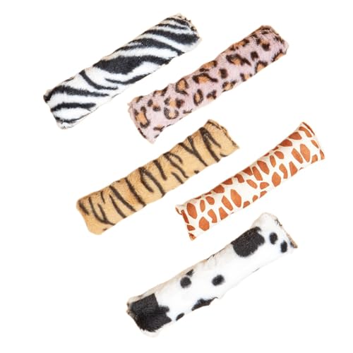 Wsdsgz Katzenspielzeug Leoparden Plüsch Wurfkissen Katzenfäden Spielzeug Bitingresistant Mahlen Kauspielzeugkätzchen Angst Reduzieren Geschenk 5pcs von Wsdsgz