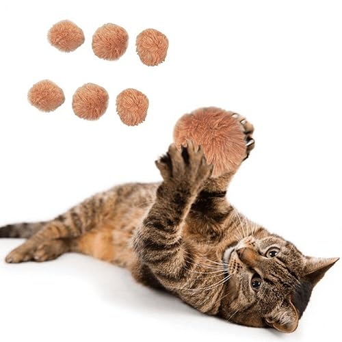 Wudaizhi 6pcs Weiche Katzenbälle 5 cm Katzen Pompoms Buntes Katzenspielzeug DIY Kätzchen Kauenspielzeug, Interaktiver Spielzeug Für Katzenkätzchen von Wudaizhi