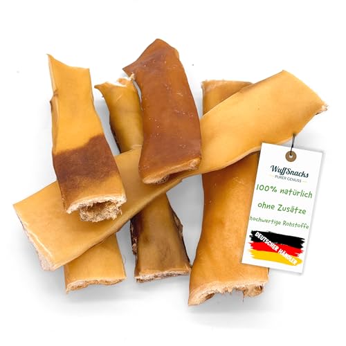 Rinderkopfhaut getrocknet für Hunde, 1 kg, natürliche Rinderhaut für Hunde, Rinderhautknochen von Wuffsnacks von WuffSnacks