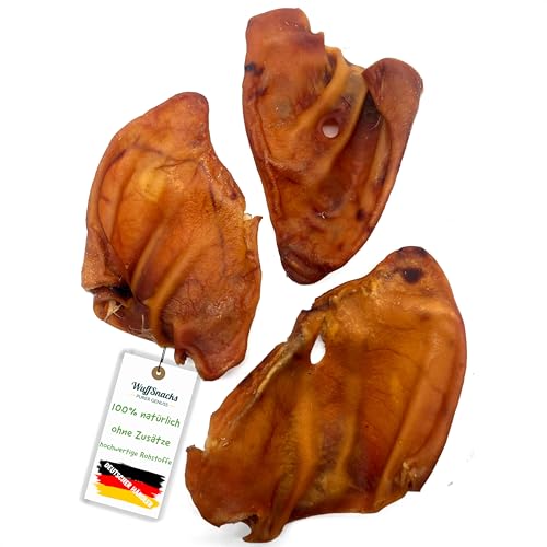 Schweineohren für Hunde, 50 Stück, 100% natürlich, getrocknete Schweineohren, Barf Leckerli von WuffSnacks… von WuffSnacks