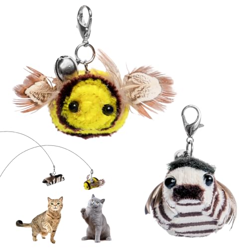 2 StkKatzenspielzeug Biene, Katzenspielzeug Federn, Interaktives Katzenspielzeug Katzenangel Ersatzfedern Anhänger mit Glöckchen,Katzen Spielzeug mit Federn,Cat Toys Federspielzeug für Katzen 2 StkKatzenspielzeug Biene, Katzenspielzeug Federn, Interaktives Katzenspielzeug Katzenangel Ersatzfedern Anhänger mit Glöckchen,Katzen Spielzeug mit Federn,Cat Toys Federspielzeug für Katzen von Wukemaoyi