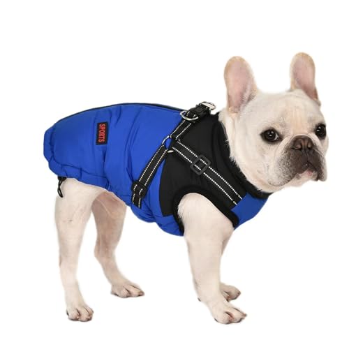 Wunive Hundemantel Hundejacke Winter Wasserdichter Hundemantel Kleiner Hundemantel Welpen Harness Hundemantel Warme Hundejacke Hundemantel mit Geschirr Built in 2 in 1 für kleine mittlere große Hunde von Wunive