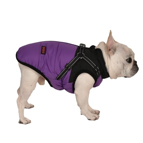 Wunive Hundemantel Hundejacke Winter Wasserdichter Hundemantel Kleiner Hundemantel Welpen Harness Hundemantel Warme Hundejacke Hundemantel mit Geschirr Built in 2 in 1 für kleine mittlere große Hunde von Wunive