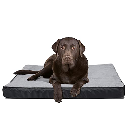 XL-Hundebett, waschbar, abnehmbarer Bezug, orthopädisches Hundebett, 107x71 cm, mit wasserdichtem Innenfutter, Eierkisten, Schaumstoffpolster, Ersatz-Hundebetten, Schmerzlinderung bei Arthritis, Grau von Wuslkdoghqog