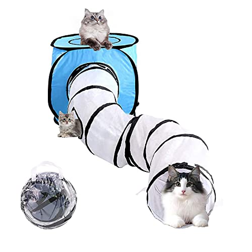 Wuudi Katzentunnel Röhre und Zelt, Faltbares kreative katzenröhre Katzenzelt, Katzenwürfel Pop Up Indoor Outdoor Spielzeug für Katze/Welpe/Kaninchen von Wuudi