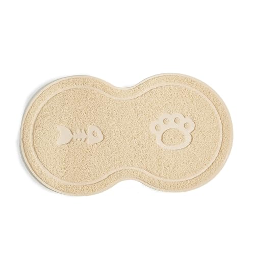 Haustier-Tischset für Hunde und Katzen, verhindert Verschütten von Futter und Wasser, geeignet für kleine bis große Haustiere (Beige) von Wuyangcun