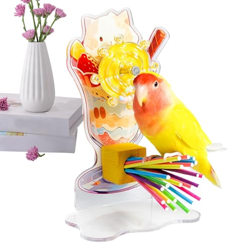 Wuyooprt Interaktiver Sittich-Spinner, Kauschnabel-Übungsspielzeug, Conures Vogel-Spielzubehör für Nymphensittiche, Wellensittiche, Wellensittiche, von Wuyooprt