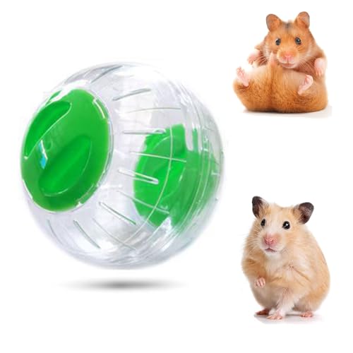 Hamster Run Ball, Hamsterball, Hamsterrad Übungsball, Hamster Laufball, Hamsterball Spielzeug, Spielzeug Hamster Running Ball, für Hamster-Kleintiere & Mäuse, Kunststoff (12cm, Grün) von Wuzdy