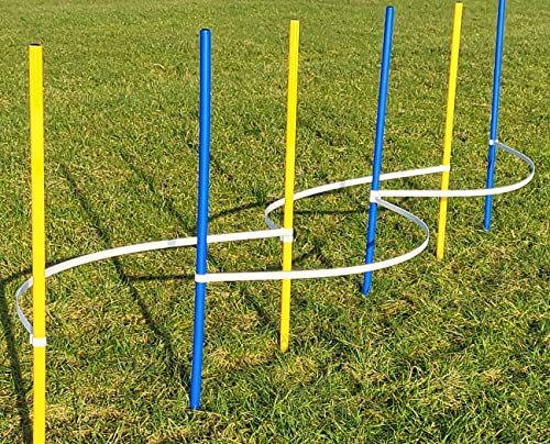 Wuzzmann Agility - Slalom - AUSBILDUNGSSET MIT 4 SLALOMBÖGEN/TRAININGSBÖGEN + 6 SLALOMSTANGEN GELB/BLAU von Wuzzmann