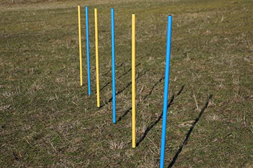 Wuzzmann Agility-ÜBUNGS-Slalom-Set, Flexible runde Stangen BLAU/GELB (6) von Wuzzmann