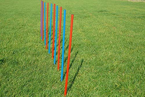 Wuzzmann Agility-ÜBUNGS-Slalom-Set BLAU/ROT Flexible, RUNDE STANGEN von Wuzzmann