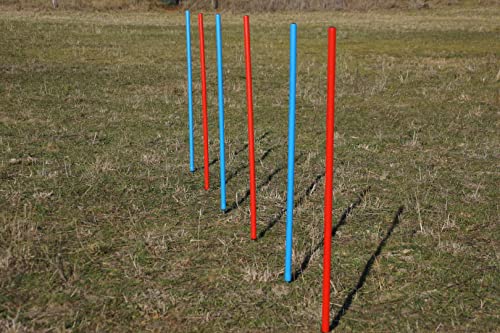 Wuzzmann Agility-ÜBUNGS-Slalom-Set Flexible runde Stangen BLAU/ROT (6) von Wuzzmann