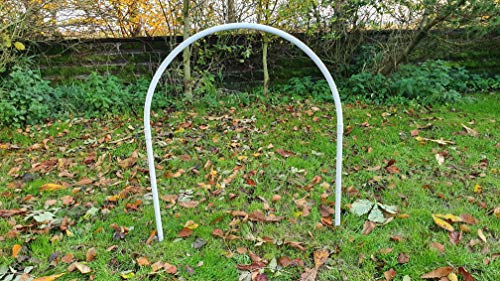 Wuzzmann NADAC Hoopers Bogen/Hoop/Hoops/Fun Hoopers Agility Bogen mit Erdnägeln/PVC weiß/grau von Wuzzmann