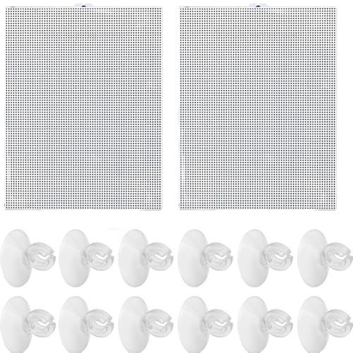 Wvapzwr Trennwände für Aquarien, Kunststoff, zuschneidbar, Aquarium-Trennwände mit 12 Saugnäpfen, transparenter Fischtrenner zum Selbermachen, leicht zu biegen, 33 x 25,4 cm, 2 Stück von Wvapzwr