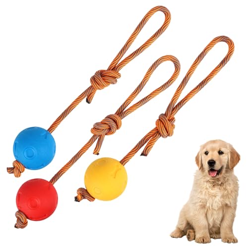 Wvu & Wvo Unzerstörbarer Hundeball, Hundespiel-Ball, hundespielzeug Ball, Kauspielzeug aus Naturgummi für Agilität und Extrem Weite Würfe, Fangen und Ziehen des Krieges von Wvu & Wvo